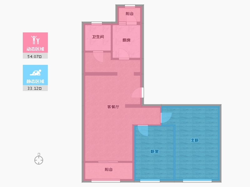 北京-北京市-京旺家园-87.20-户型库-动静分区