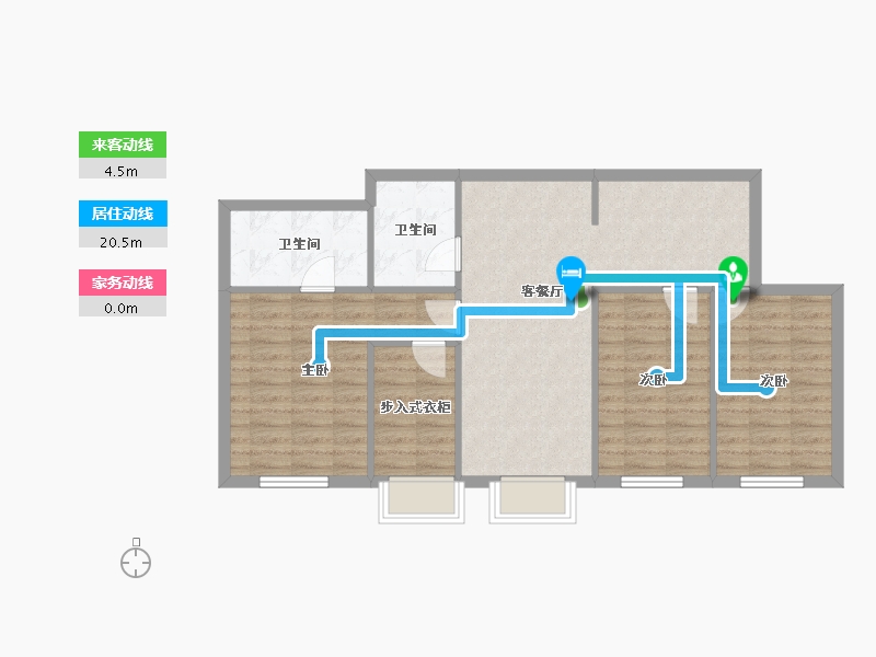 北京-北京市-都市心海岸雅园-96.00-户型库-动静线