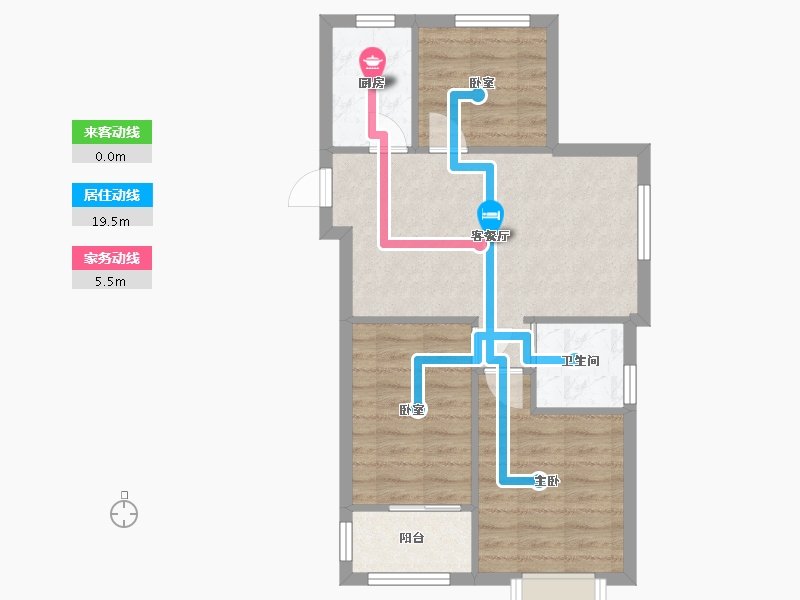 浙江省-杭州市-铭和苑新荷坊-67.34-户型库-动静线