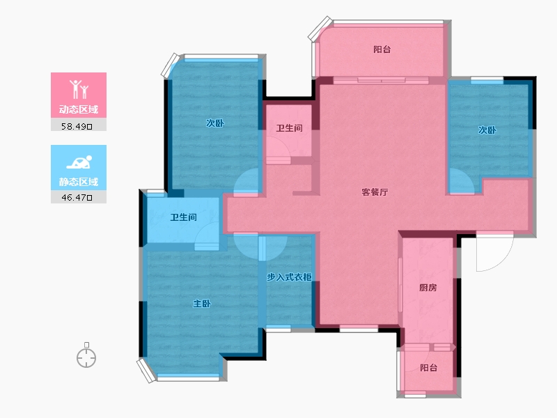 四川省-成都市-云岸小区-93.10-户型库-动静分区