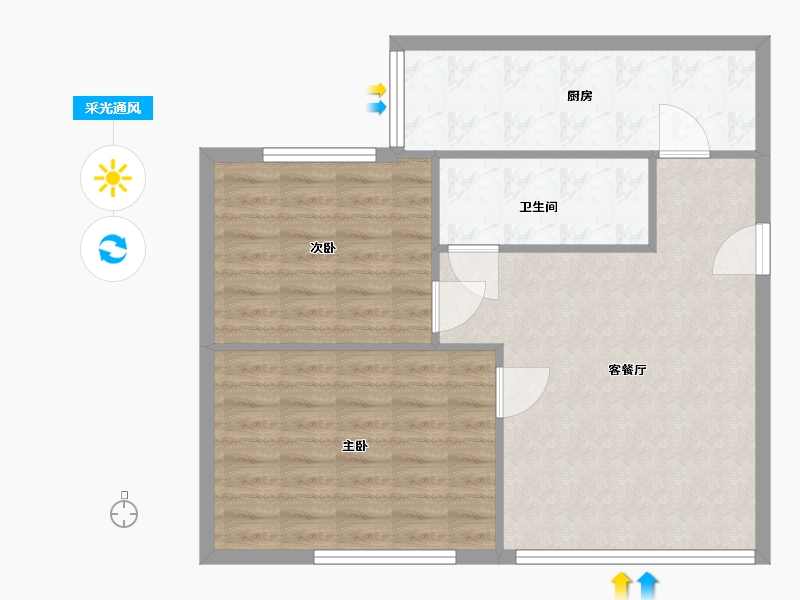 重庆-重庆市-电建小区-72.70-户型库-采光通风