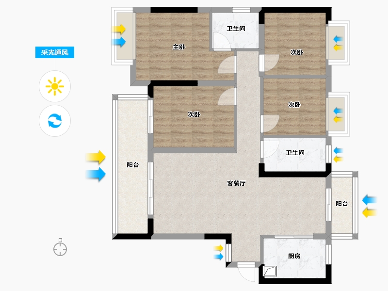 江西省-赣州市-颐泰兴园健康城-100.00-户型库-采光通风