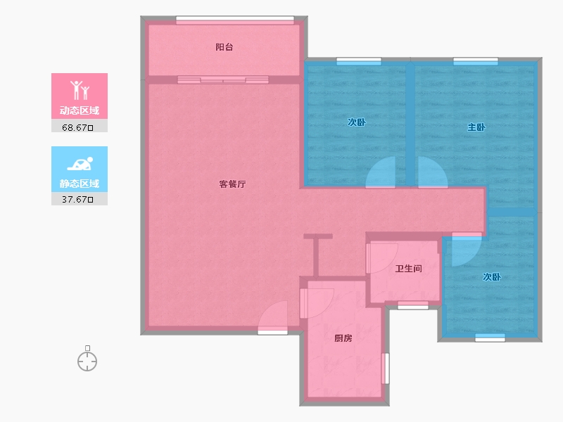 河南省-安阳市-阳光国际城-96.00-户型库-动静分区