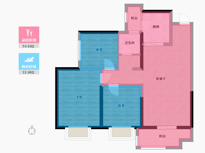 四川省-广安市-帝谷公园城一期-76.00-户型库-动静分区