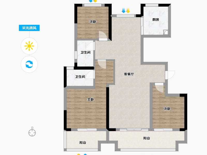 河南省-周口市-滨院子-102.96-户型库-采光通风