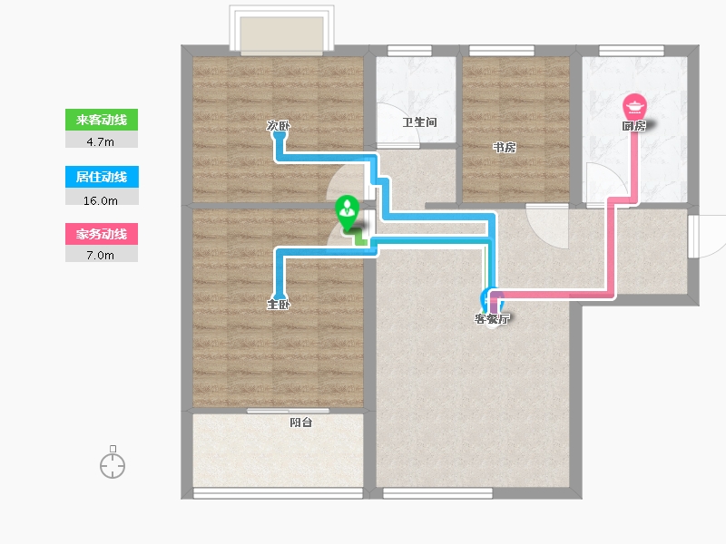 河南省-南阳市-书林苑-82.40-户型库-动静线