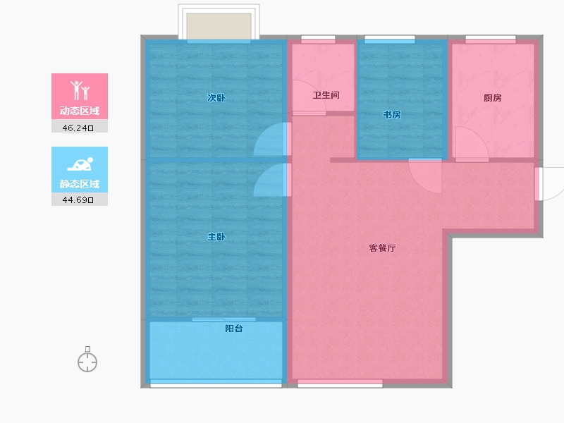 河南省-南阳市-书林苑-82.40-户型库-动静分区