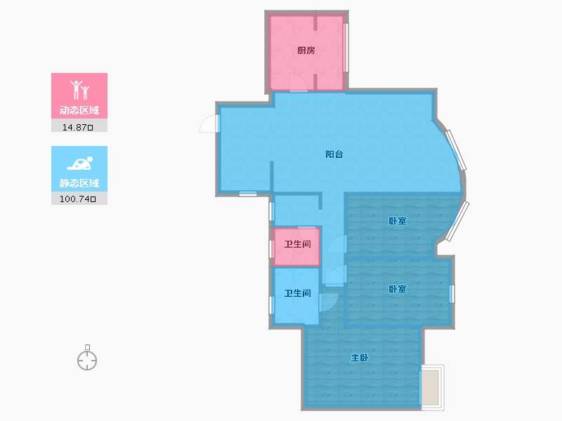 四川省-成都市-中房红枫岭-三期-111.06-户型库-动静分区