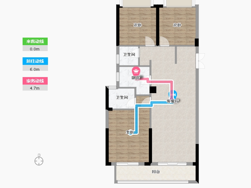 湖北省-黄石市-大冶恒泰花园小区-104.58-户型库-动静线