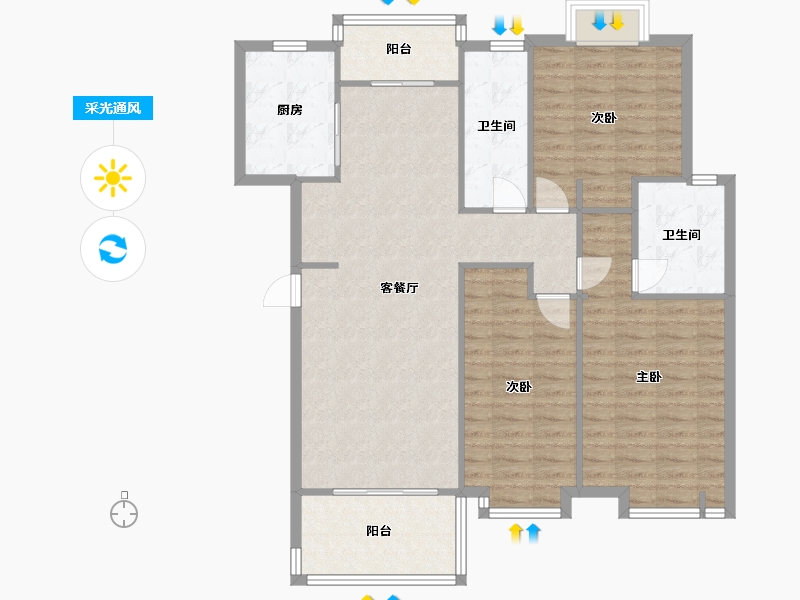 上海-上海市-万兆家园-101.60-户型库-采光通风