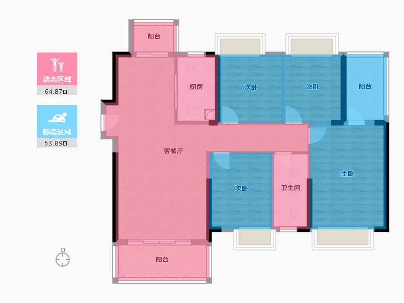 湖南省-衡阳市-珠江愉景豪庭-112.58-户型库-动静分区