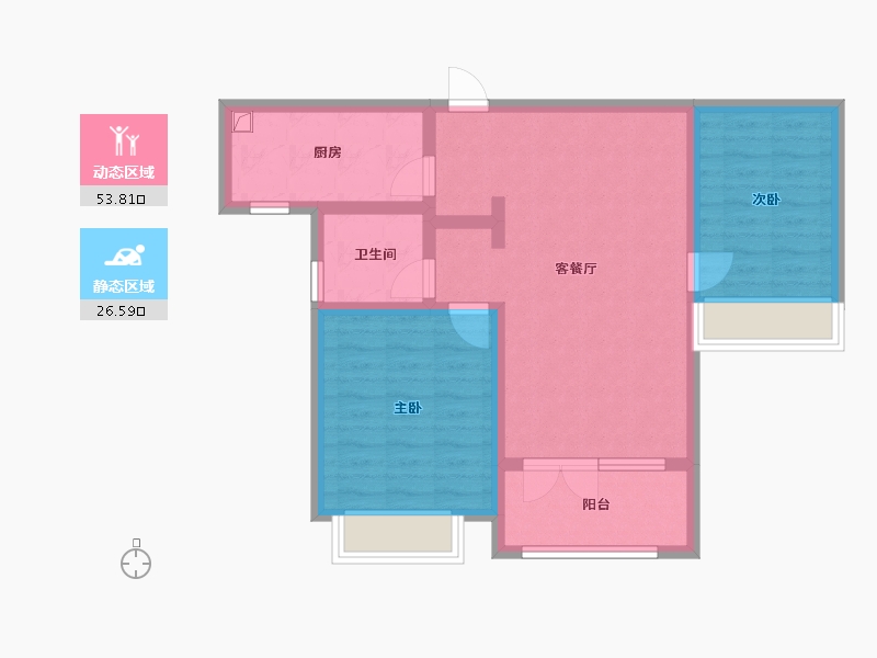 河北省-石家庄市-润江翡丽华府-71.00-户型库-动静分区