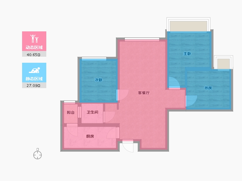 四川省-成都市-汇融广场-B区-65.21-户型库-动静分区