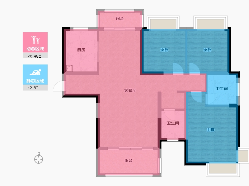 湖南省-株洲市-华晨格林水岸-101.60-户型库-动静分区