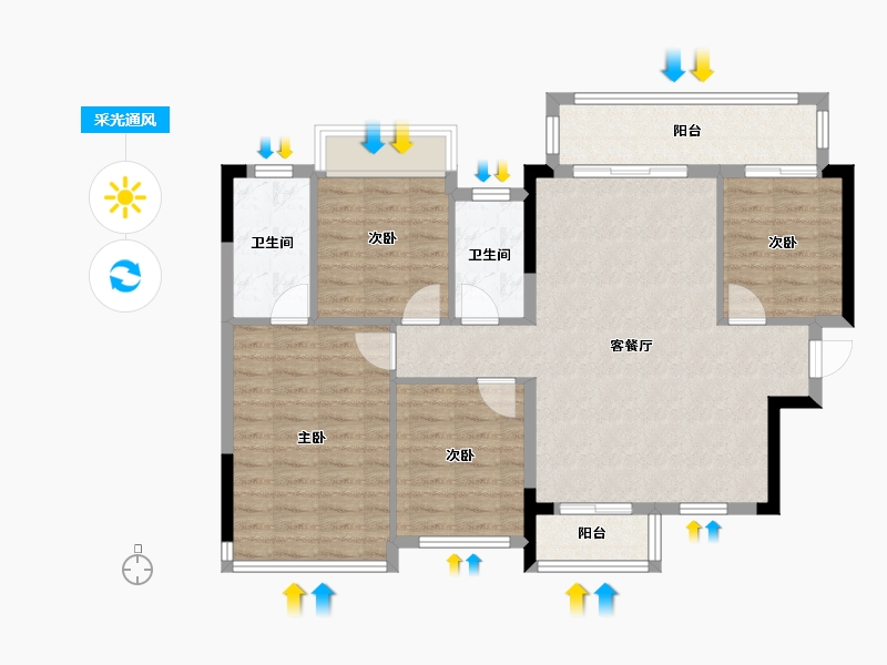 广西壮族自治区-柳州市-静兰湾礼悦山-94.79-户型库-采光通风