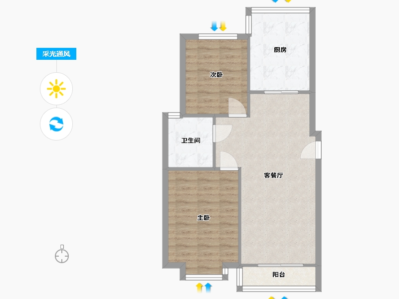 河南省-郑州市-观屿国际-73.28-户型库-采光通风