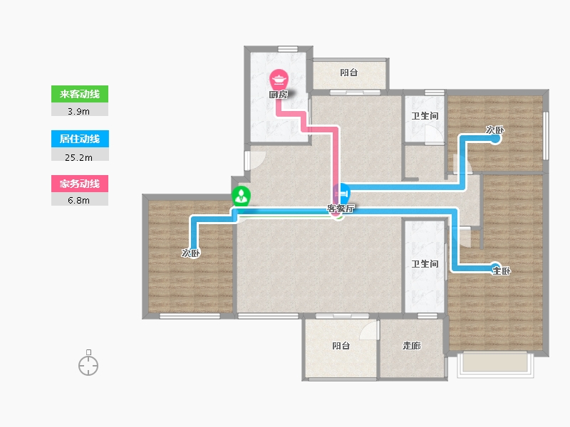 陕西省-宝鸡市-蟠龙观山堂-144.80-户型库-动静线