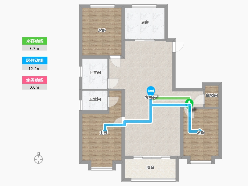 河北省-邢台市-瀚业紫御澜湾-110.15-户型库-动静线