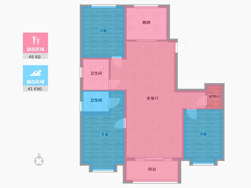 河北省-邢台市-瀚业紫御澜湾-110.15-户型库-动静分区