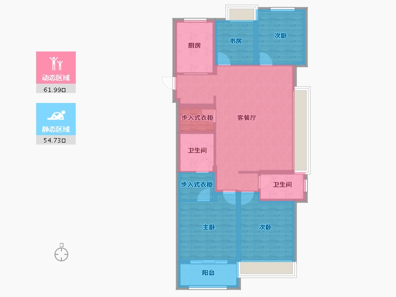 浙江省-湖州市-大家漾山府-109.60-户型库-动静分区