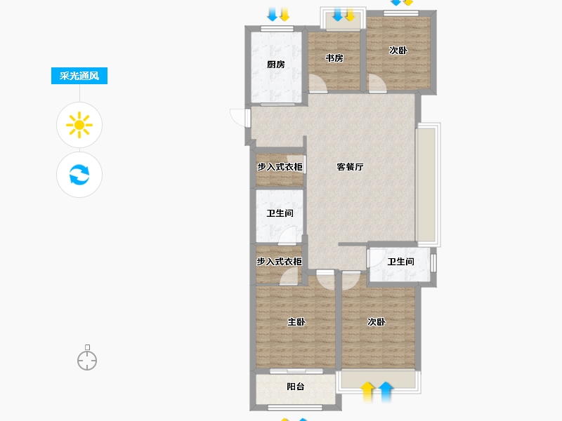 浙江省-湖州市-大家漾山府-109.60-户型库-采光通风