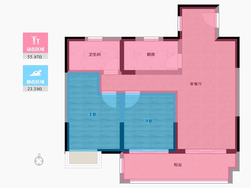 江西省-新余市-悦龙湾-69.95-户型库-动静分区