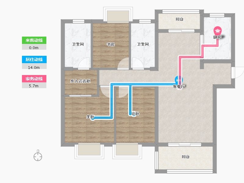 湖北省-武汉市-武汉城建融创锦上公馆-88.00-户型库-动静线