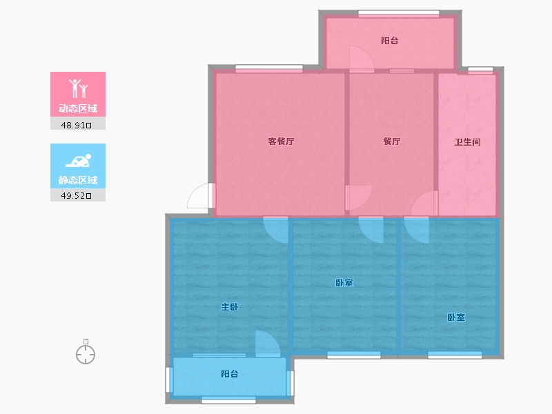 山东省-德州市-德州市农业机械管理局宿舍-78.92-户型库-动静分区