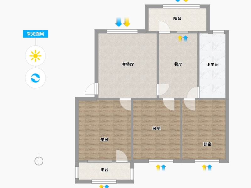 山东省-德州市-德州市农业机械管理局宿舍-78.92-户型库-采光通风