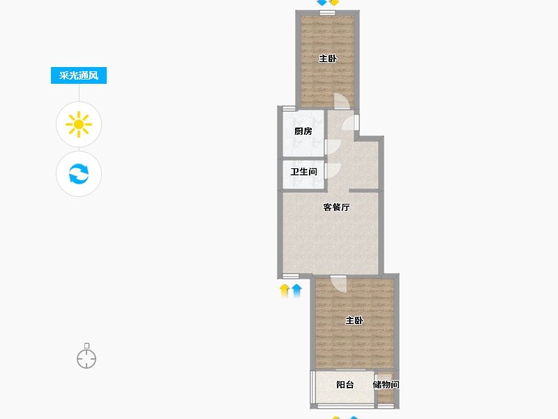 河北省-石家庄市-世达花园-70.08-户型库-采光通风