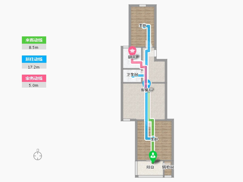 河北省-石家庄市-世达花园-70.08-户型库-动静线