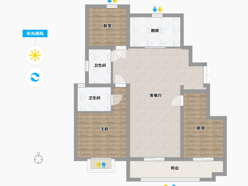 河南省-新乡市-华龙云境-115.00-户型库-采光通风