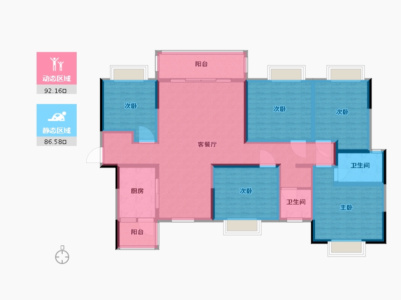 湖南省-长沙市-惟智园-160.00-户型库-动静分区