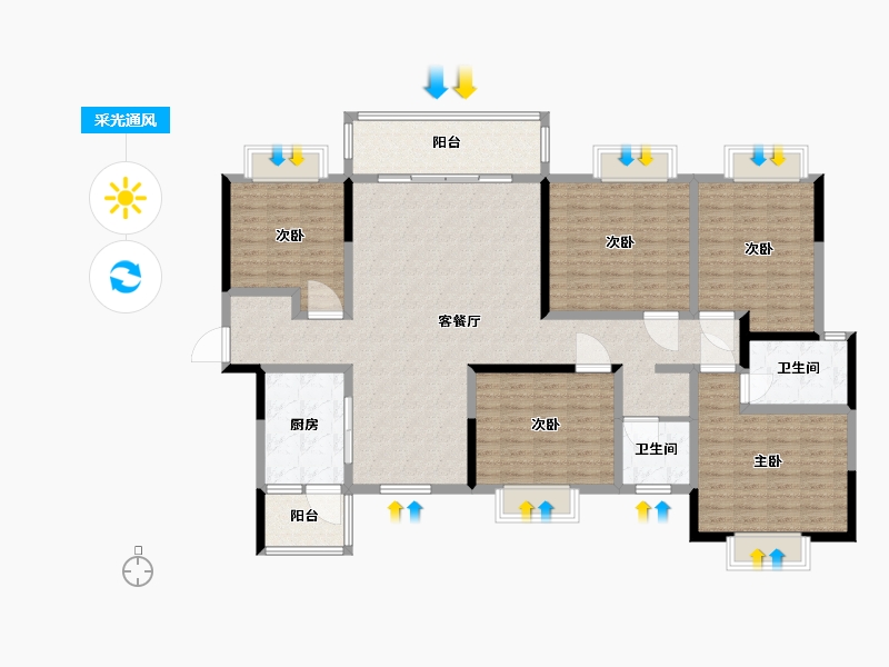 湖南省-长沙市-惟智园-160.00-户型库-采光通风