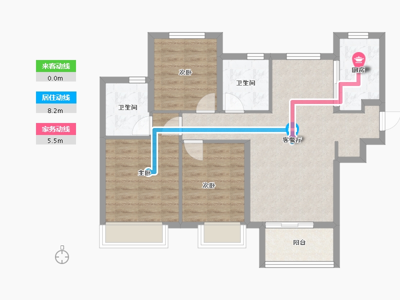 河南省-郑州市-和昌盛世城邦玥园-74.43-户型库-动静线