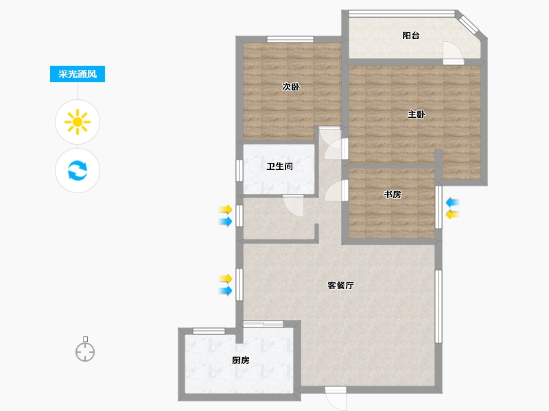 新疆维吾尔自治区-巴音郭楞蒙古自治州-塔指小区-96.00-户型库-采光通风