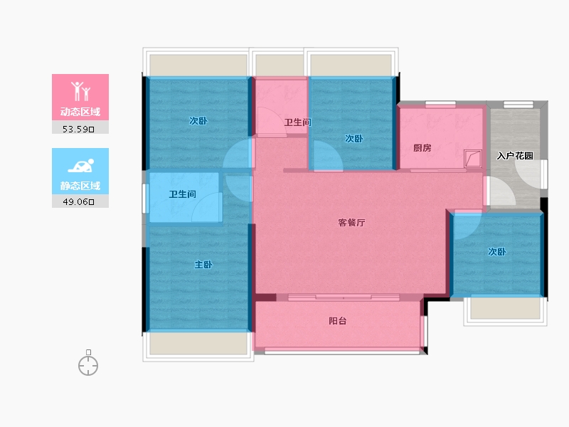 广东省-佛山市-东建明德城-98.40-户型库-动静分区