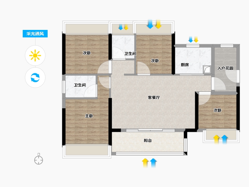 广东省-佛山市-东建明德城-98.40-户型库-采光通风