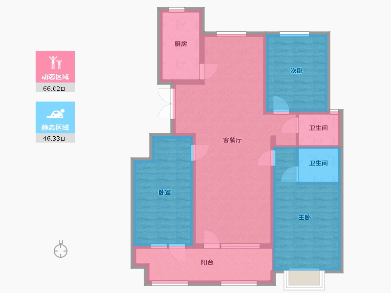 山东省-潍坊市-恒信弥水春风-115.00-户型库-动静分区