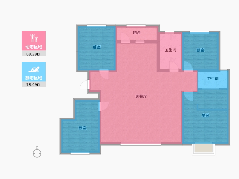 内蒙古自治区-锡林郭勒盟-京樾城小区-140.00-户型库-动静分区