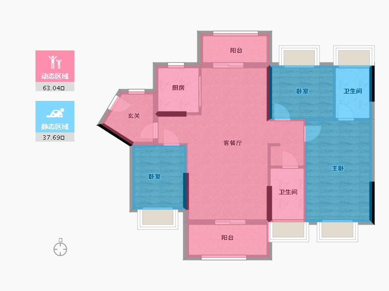 广东省-阳江市-国鼎天悦半岛花园-81.60-户型库-动静分区