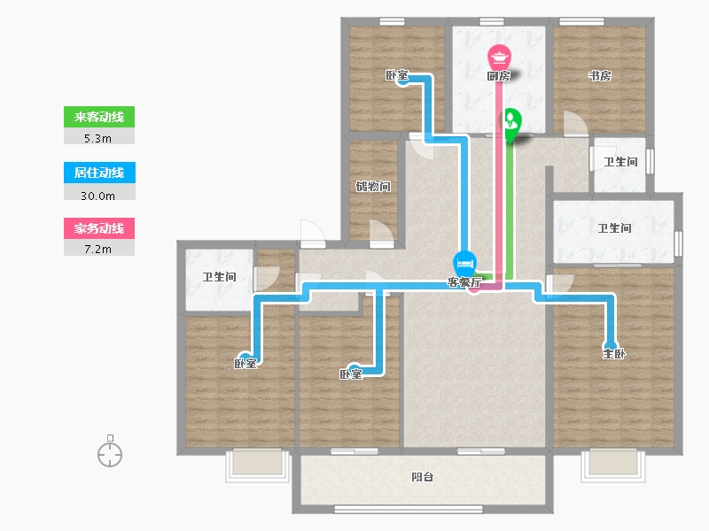 浙江省-宁波市-明湖悦府-166.40-户型库-动静线