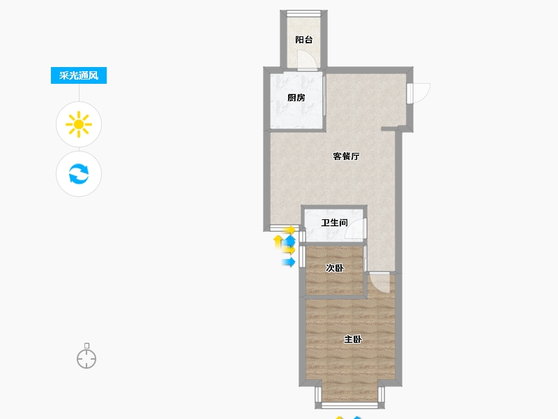 广东省-惠州市-泰豪绿湖新村-46.51-户型库-采光通风