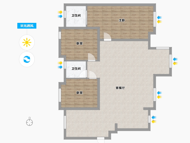 海南省-海口市-天街华府-130.00-户型库-采光通风