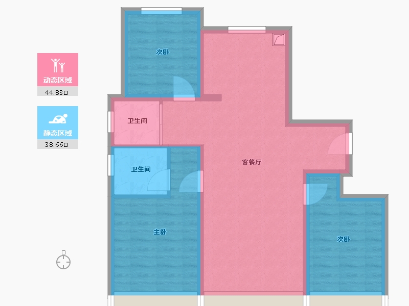 北京-北京市-金隅云筑二期-84.98-户型库-动静分区