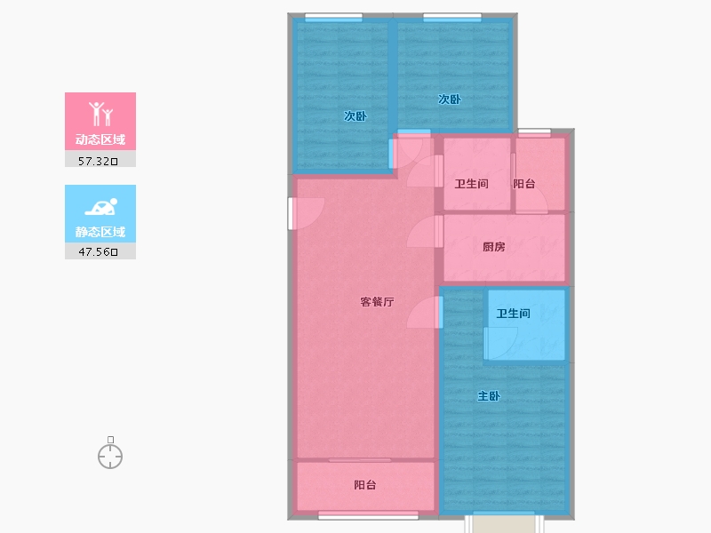 河北省-唐山市-名门静园-94.14-户型库-动静分区