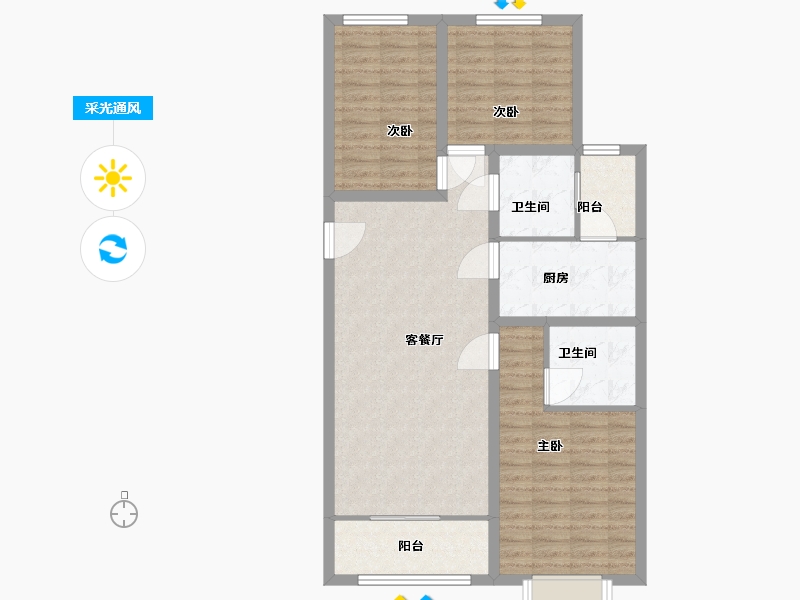 河北省-唐山市-名门静园-94.14-户型库-采光通风