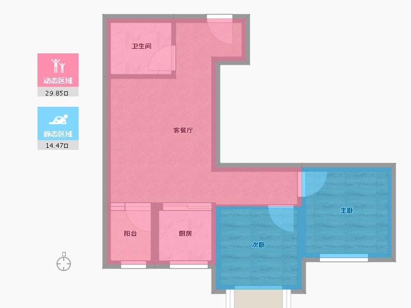 陕西省-汉中市-四河家园-54.00-户型库-动静分区