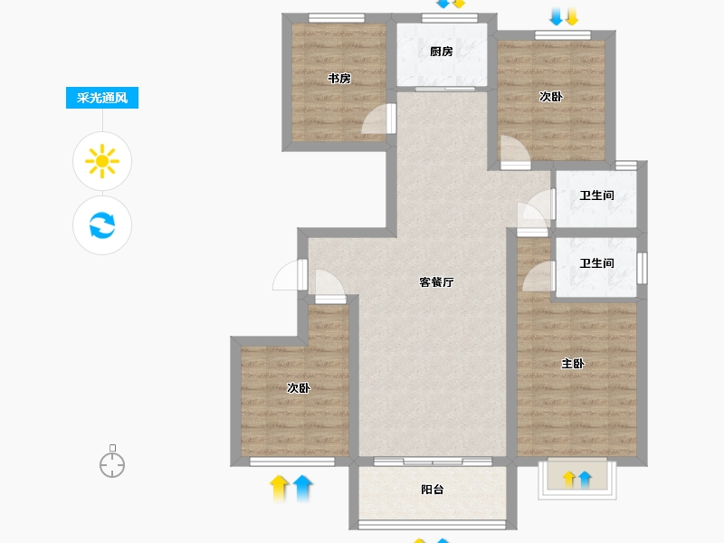 陕西省-榆林市-中兴楼-112.00-户型库-采光通风