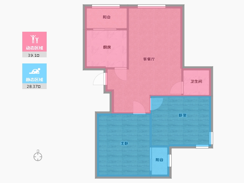 北京-北京市-茗筑大厦-77.44-户型库-动静分区